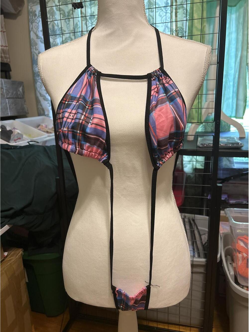 Plaid Pattern Lingerie Set